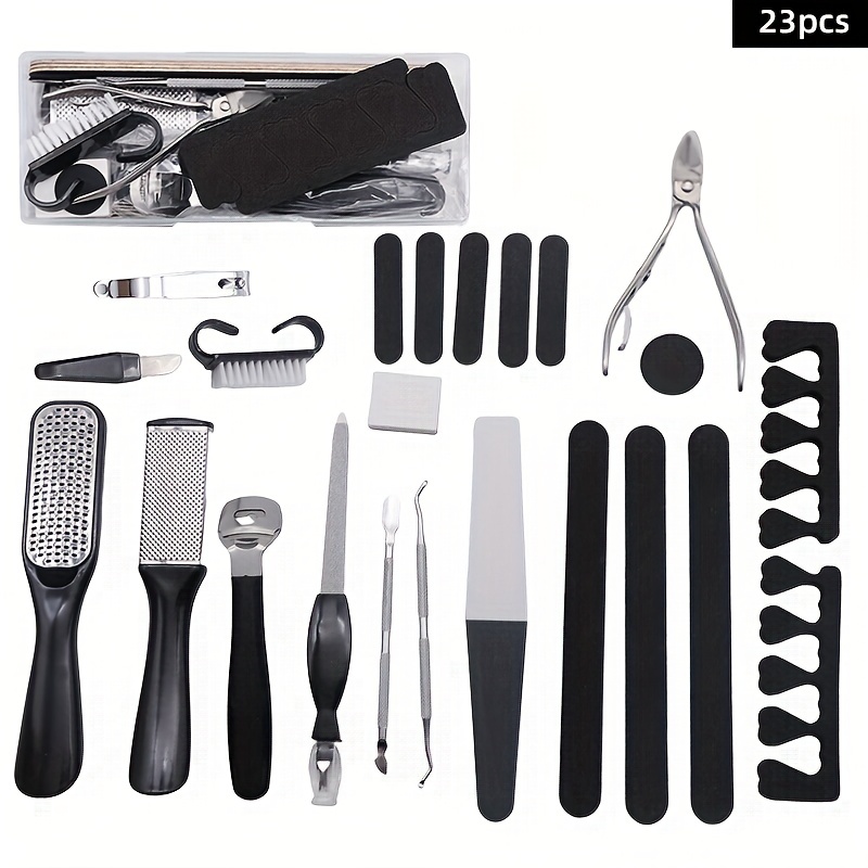 Great Choice Products 23Pcs Set Pedicure Kit Rasp Foot File Callus Remover  Nail Professional Care Tool