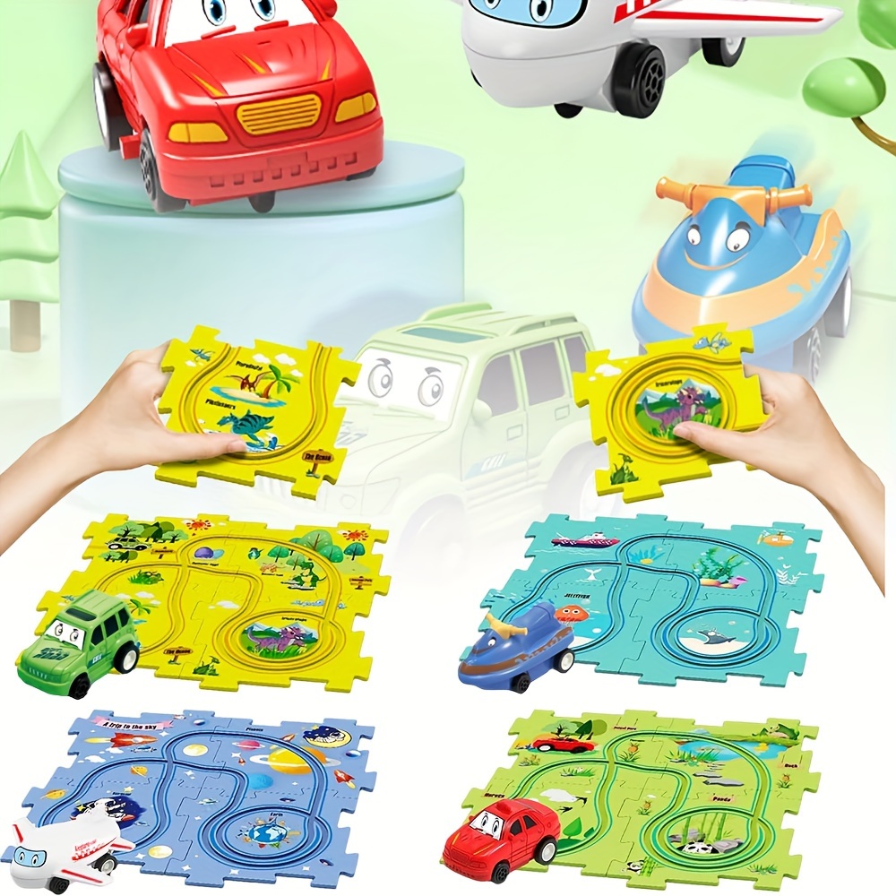 Montessori Voiture Aventure Jouets Préscolaire Jouet Éducatif Puzzles  Voiture Jouets pour Enfants 3 4 5 6 7 8 Ans Tout-Petits Garçons Filles 2  voitures