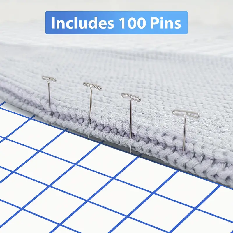 9pcs Blocking Mats For Knitting Extra Thick Crochet Blocking Board With  Grids Knitting Blocking Mats With 100 Pins And Storage Bag For Knitting  Lover