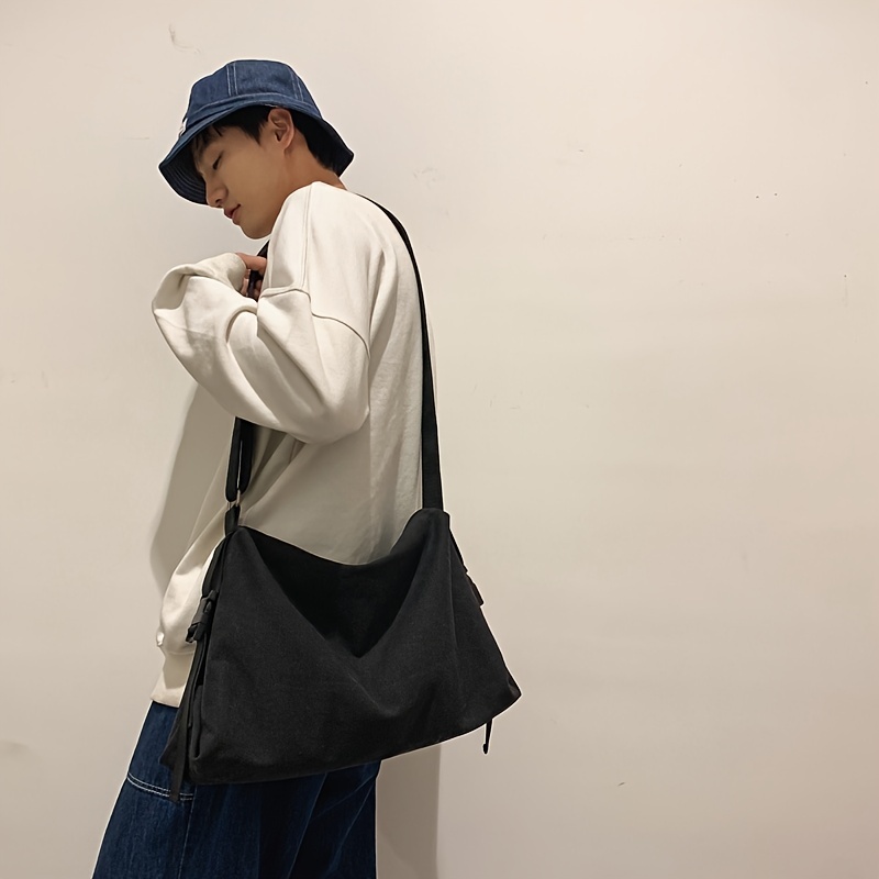 Canvas Messenger Bag Large Hobo Crossbody Bag with Multiple Pockets Canvas  Shoulder Tote Bag for Women and Men