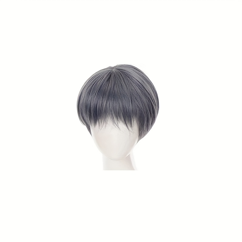 Men's Short Straight Synthetic Wig with Bangs