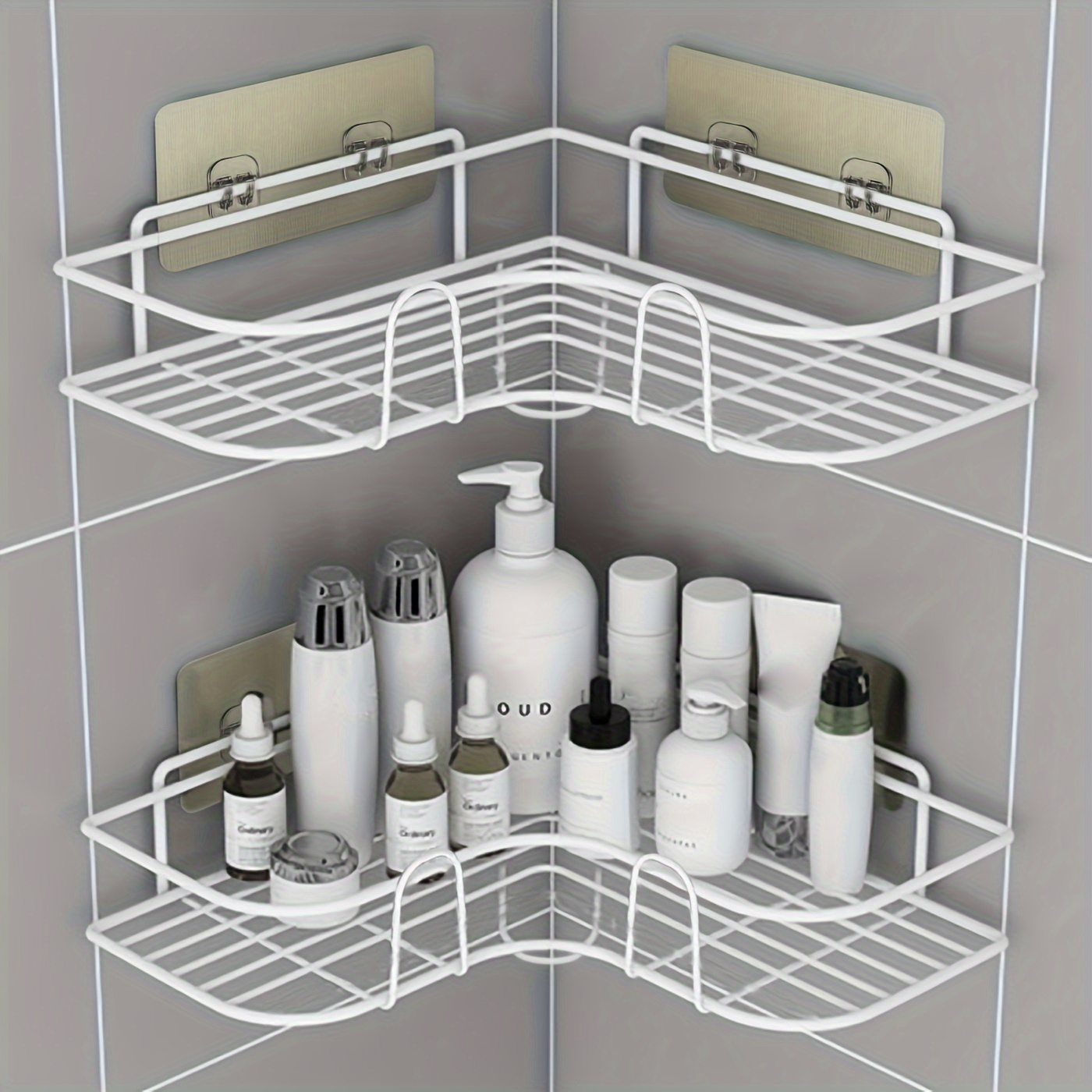 Bathroom Storage Rack Corner Shower Caddy Organizer Punch - Temu