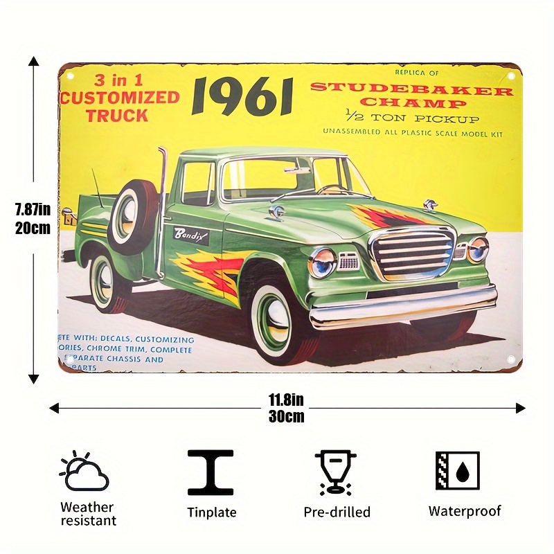 Metal Tin Sign Vintage Wall Decor Pickup Truck Tin Logo - Temu United ...