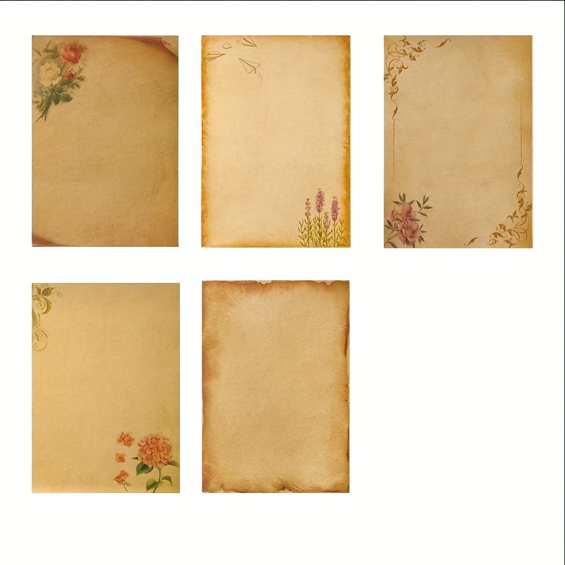 BINYOU A5 Letter Paper Stationery Paper Vintage Design Double Sided for  Letter Writing