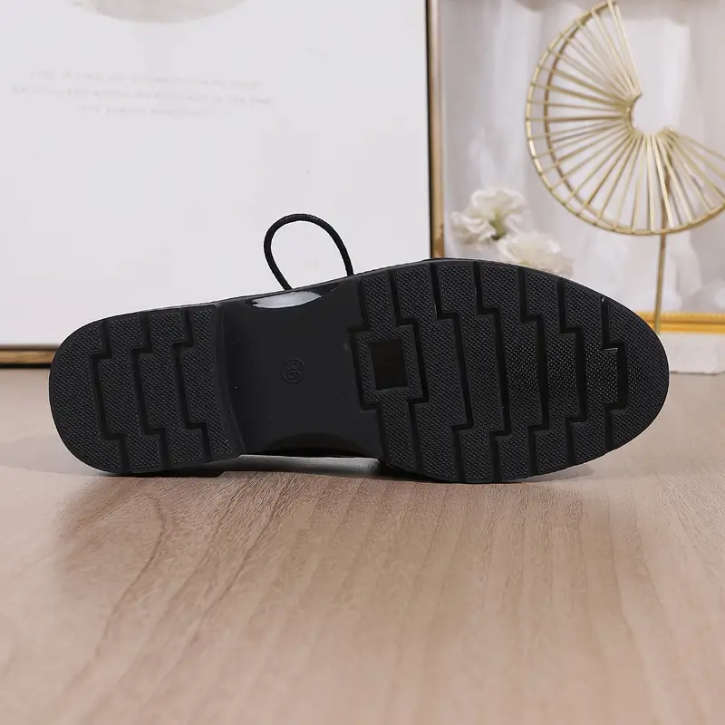 womens lace up loafers all match black flat commuter shoes casual business work shoes details 7