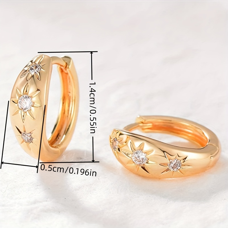 Vintage Sun Zodiac Hoop Earrings, KC Synthetic, Women