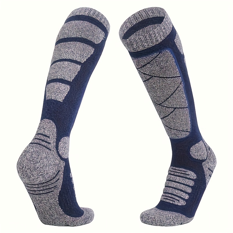Calcetines de esquí térmicos gruesos para hombre, calcetín largo