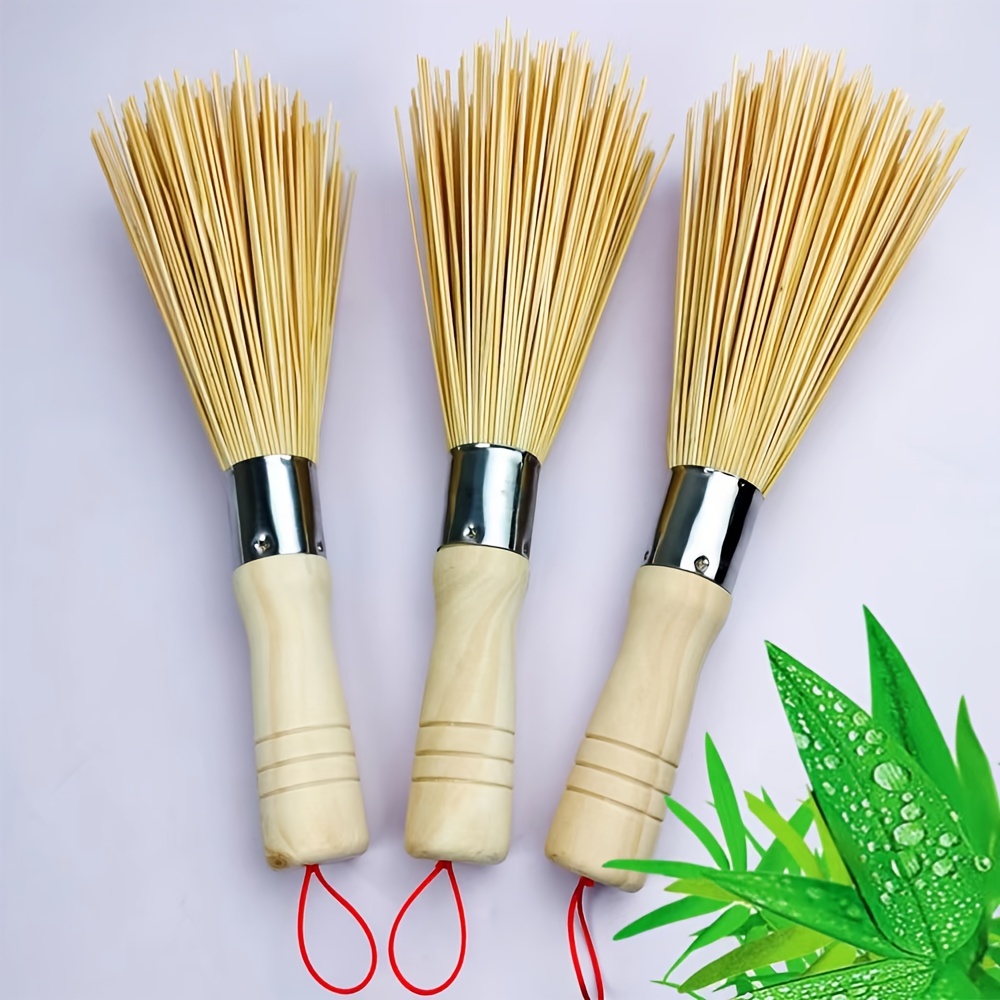 1pc Bamboo Dishwashing Brush Kitchen Wooden Cleaning Brush For Cleaning  Cast Iron Pots Pans, Save Money On Temu