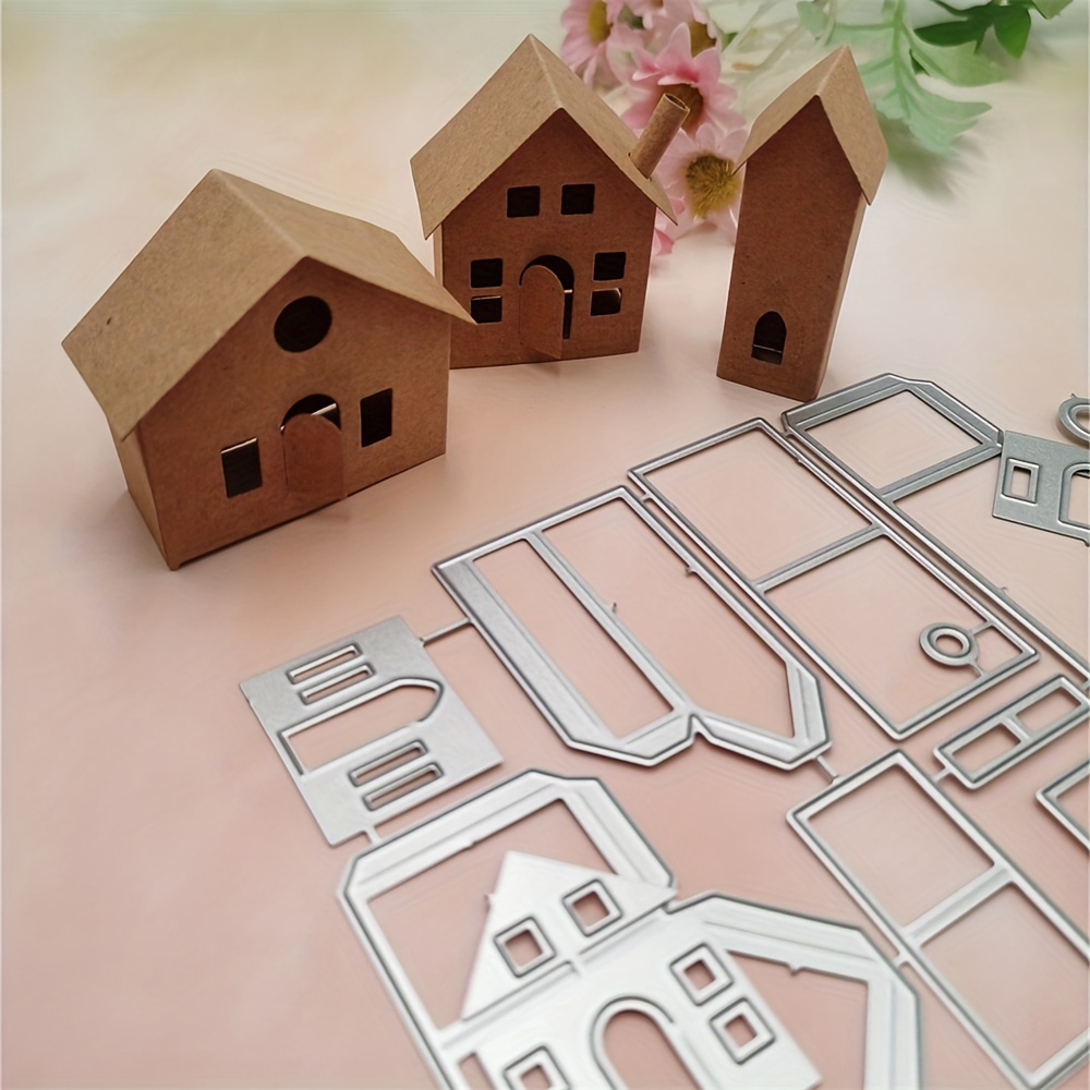 

1pc Christmas Metal Cutting Dies House 3d Three-dimensional Paper Art Embossing Cutting Template For Paper Card Making Scrapbooking Diy Cards Photo Album Craft Decorations