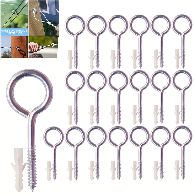Eye Bolts Screw in, 5 Inch Heavy Duty Eye Hooks Screw, Stainless Steel Eye  Screws for Wood, Large Anti-Rust Hammock Hooks for Tie-Downs, Lifting and