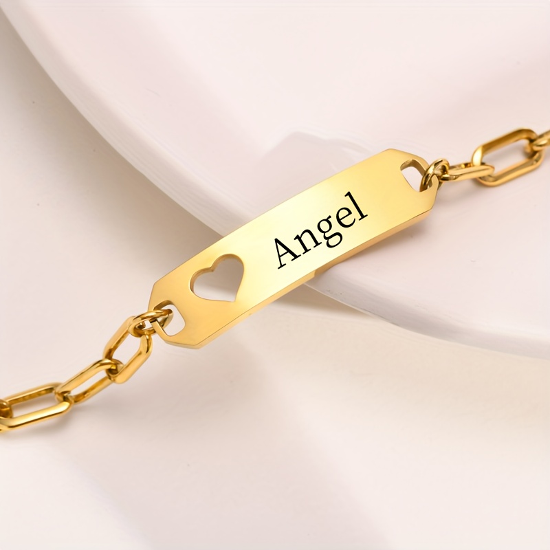 Pulsera personalizada con nombre de bebé, pulseras personalizadas para  bebés y niñas, chapado en oro de 18 quilates, pulsera de protección de