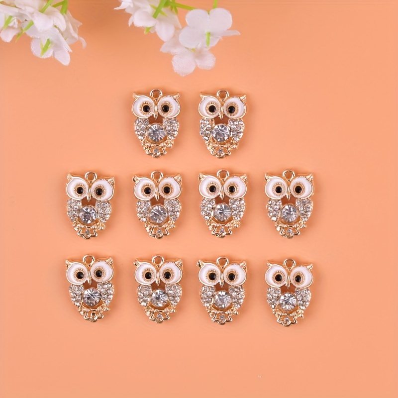 TEMU 10pcs Fashion Owl Alloy Jewelry Diy Charms Pendant Foe Women Earrings Necklace Jewelry Accessories