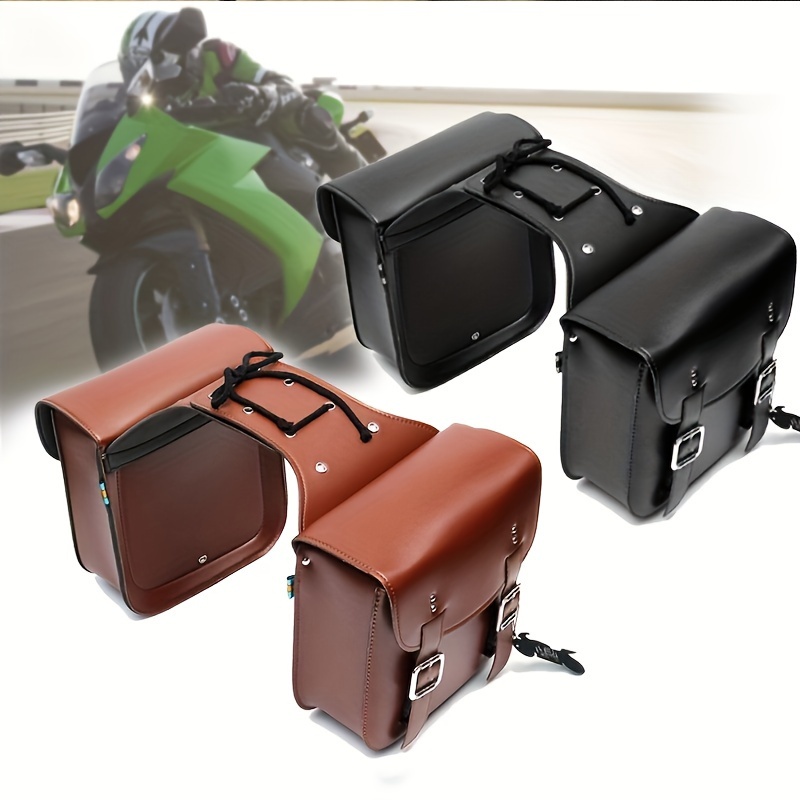 2 Stück Motorrad-Satteltasche, Hängetasche, Große Kapazität,  Motorrad-Satteltasche, Leder-Motorrad-Gepäcktasche, Universelles  Motorrad-Zubehör