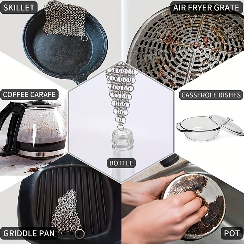 Stainless Steel Chainmail Scrubber Stainless Steel Cleaning - Temu