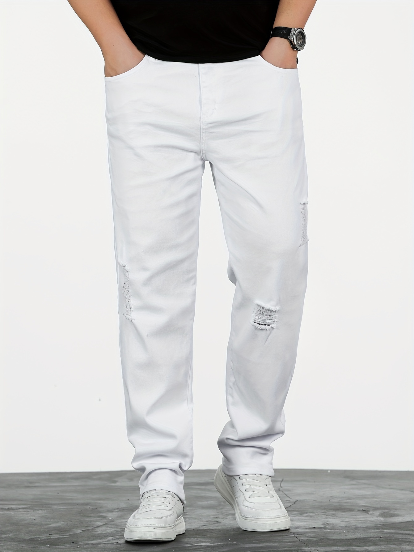 Pantalon De Hombre Blanco - Temu Chile