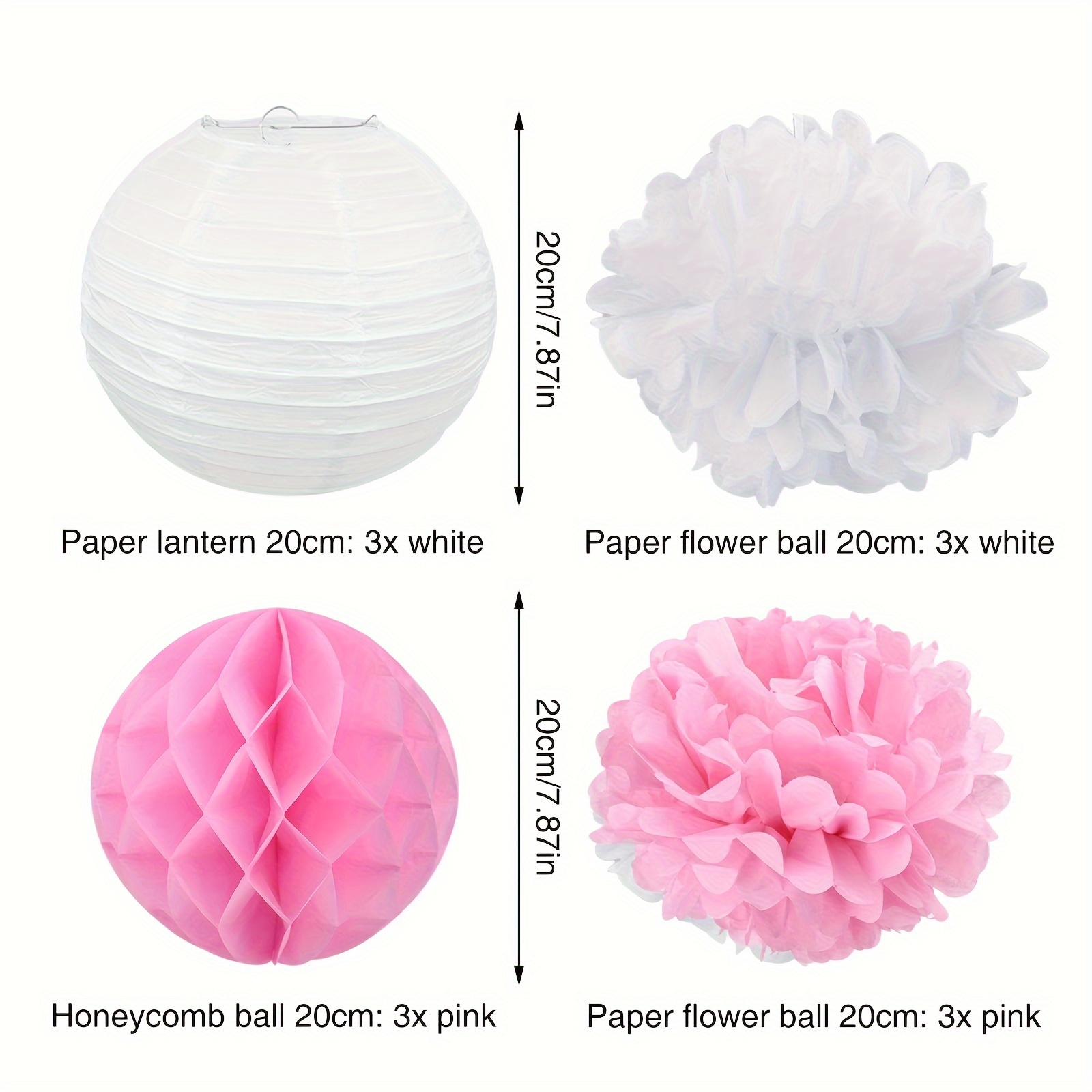 Pom Pom and Honeycomb Hanging Tissue Party Decorations
