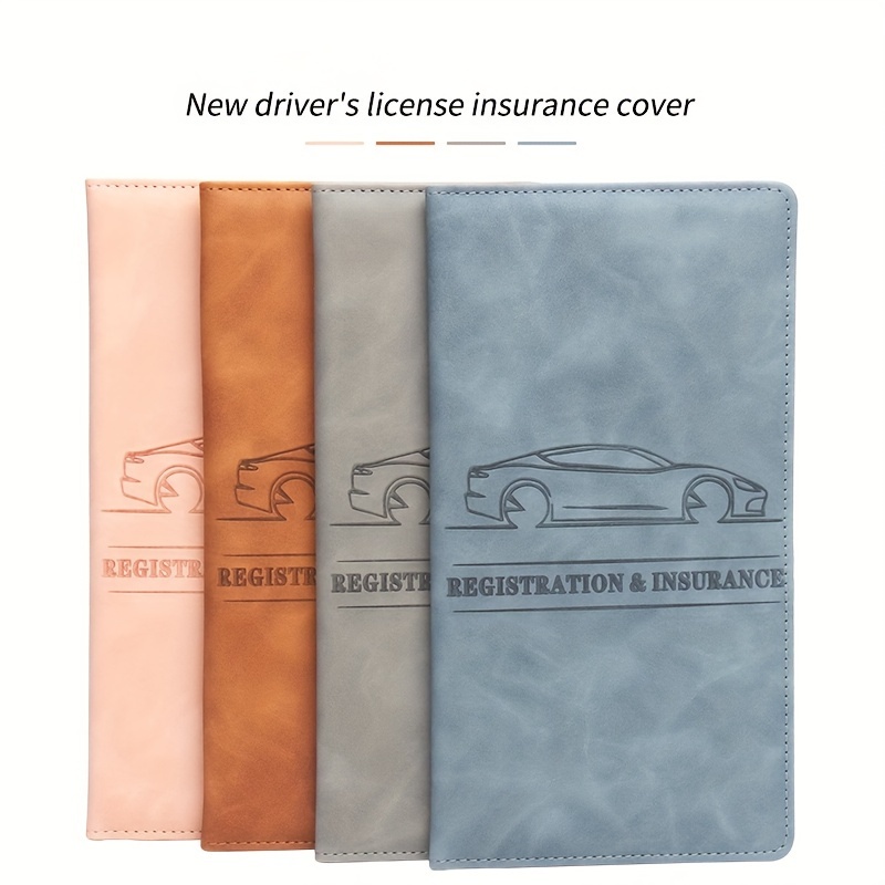 Car Registration and Insurance Card Holder, PU Glove Box Essential  Documents Paperwork Driver License Organizer for Car, Wallet Case Auto  Vehicle Truck Accessories for Women and Men （Light Blue） - Yahoo Shopping