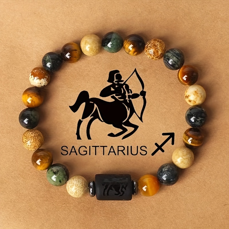 Zodiac Sign Stone Beaded Bracelets for Couples