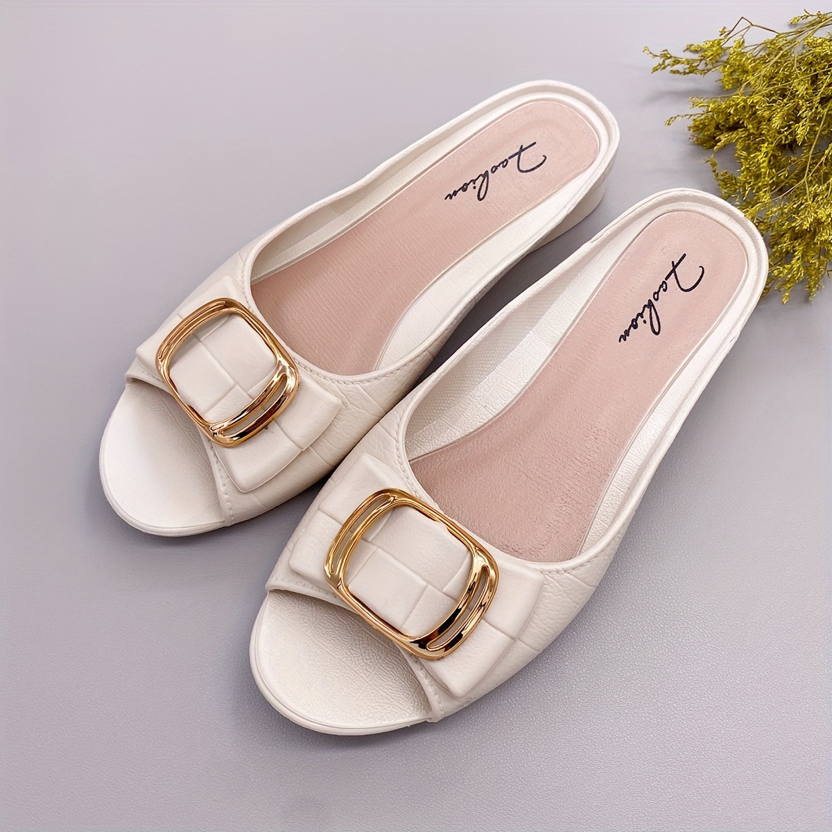 Women's Flat Slide Sandals Lightweight Open Toe Slip Shoes - Temu