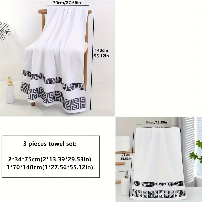 Cotton Hand Towel Bath Towel Set, Spa Or Bathroom Towel, 1 Bath Towel & 2  Hand Towels, Machine Washable, 450gsm Thick Plush, Bathroom Towel With High  Water Absorption, Super Soft - Temu