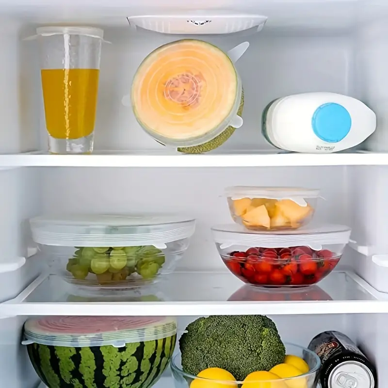 12 Tapas De Silicona Ajustables Para Todo Elasticas Alimentos Frutas Comida  Set