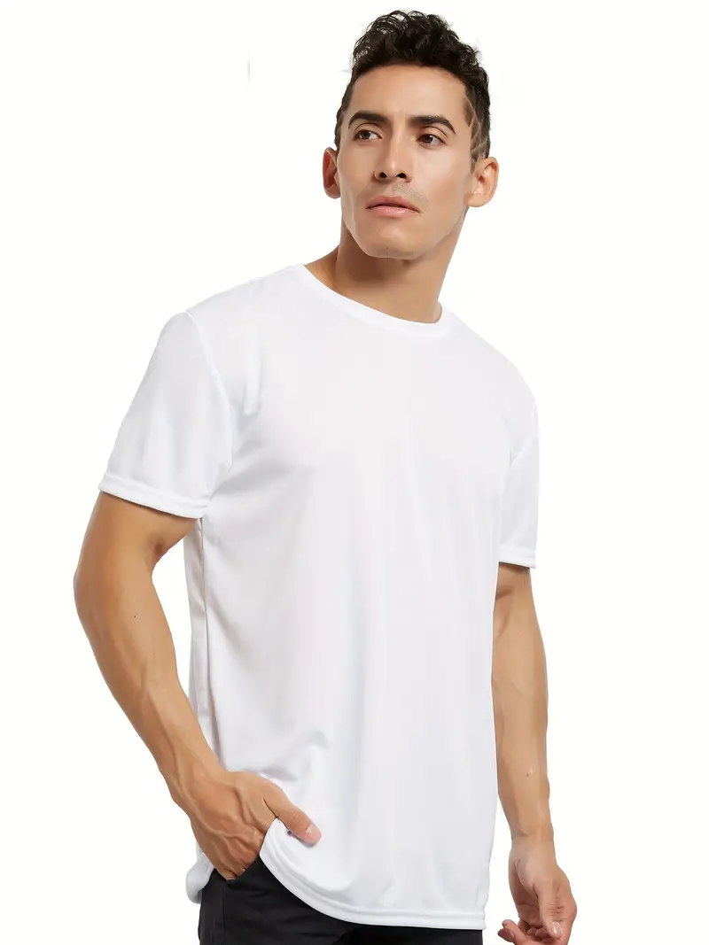 Solid Color Quick Drying Men's Comfy Slightly Stretch Sports - Temu