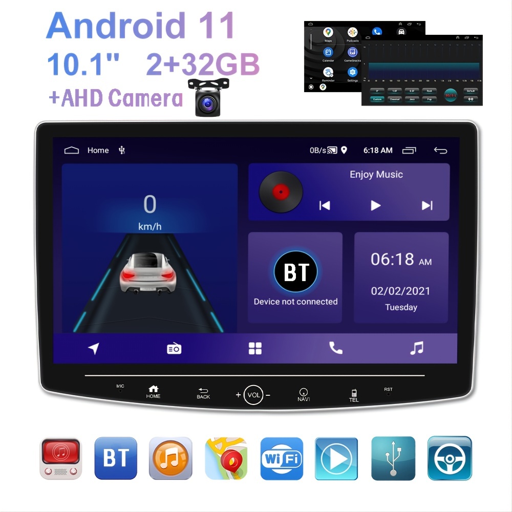 1G+32G Android Single Din Car Stereo With 7 Inch Flip Out Touch Screen Car  Radio Support Navi GPS/Android/AUX/FM RDS Receiver+Dual USB+Rear Camera