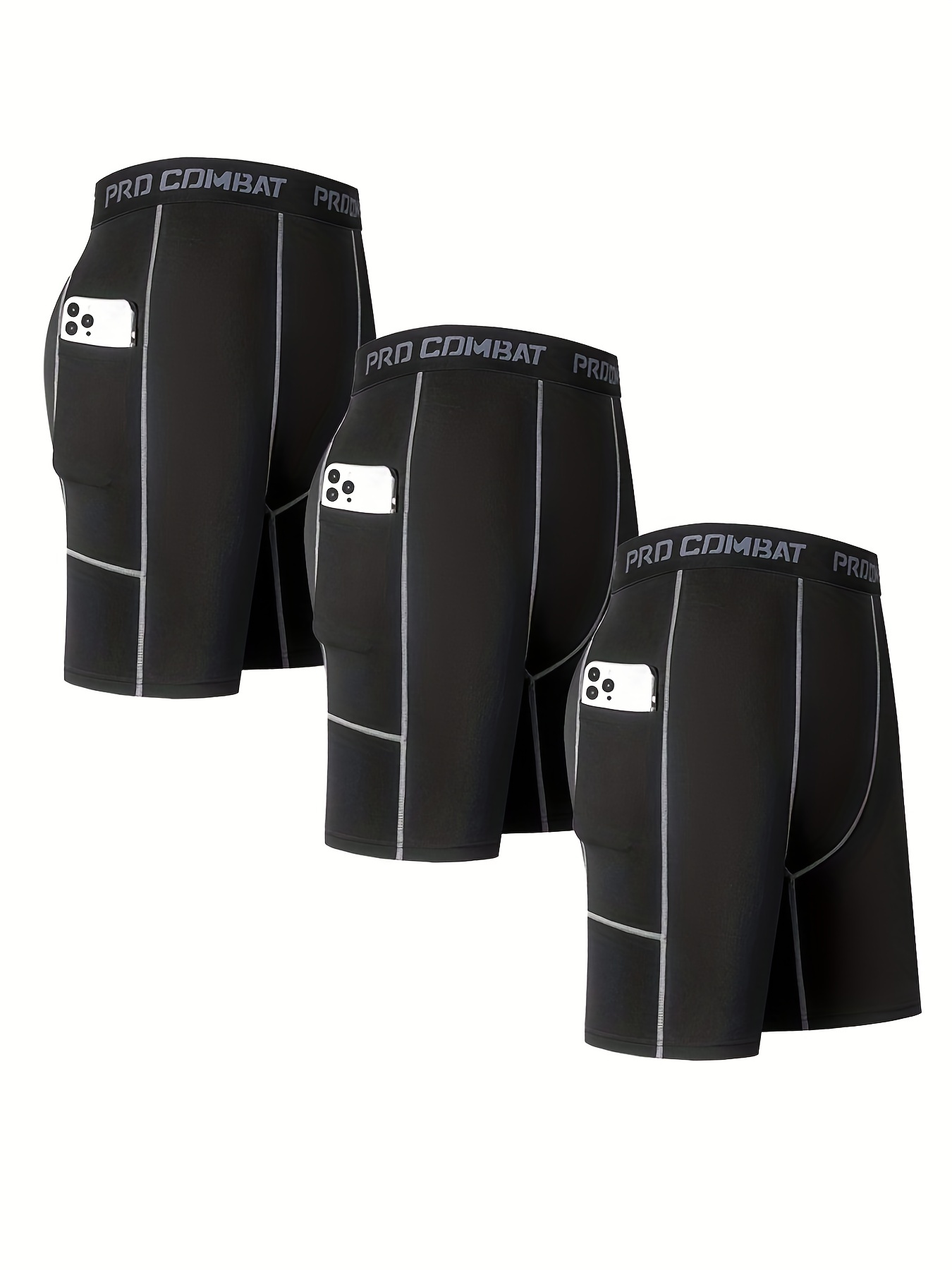 Men's Quick Dry Compression Shorts Pocket Perfect Basketball - Temu