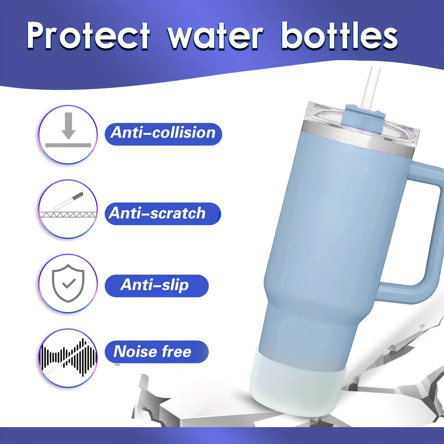 Silicone Water Bottle Bottom Protector Cover Anti-Slip Protective