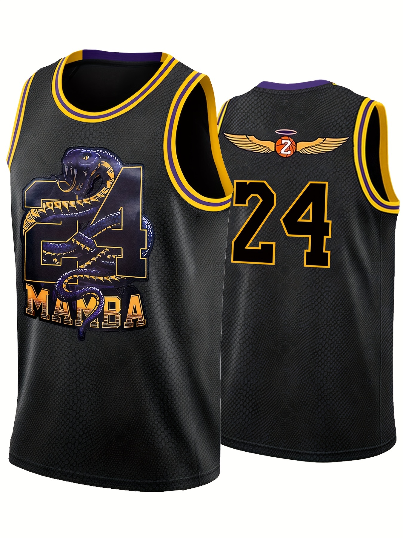 Kobe Bryant Stitched Jersey Men's Pro Basketball Jersey Black Mamba Edition  