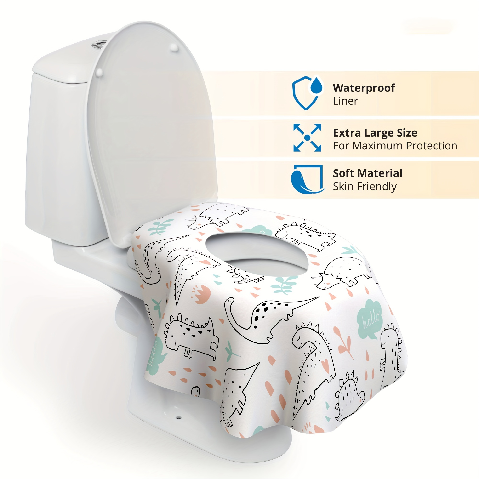 Adore Printed Toilet Seat Covers - Disposable Waterproof Toilet Seat Cover  Travel Set, 60cm X 65cm Large Full Cover Thicken Non-woven Fabric Toilet  Seat For Toddler Children Family (Pack of 10) 