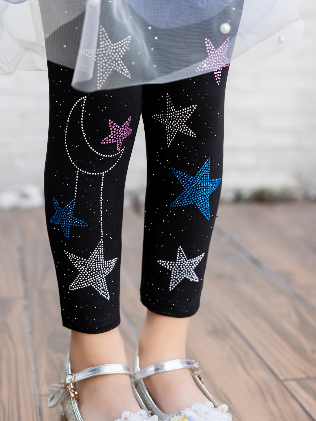 Star Decor Leggings Girls Cute Pants Spring Fall Gift - Temu