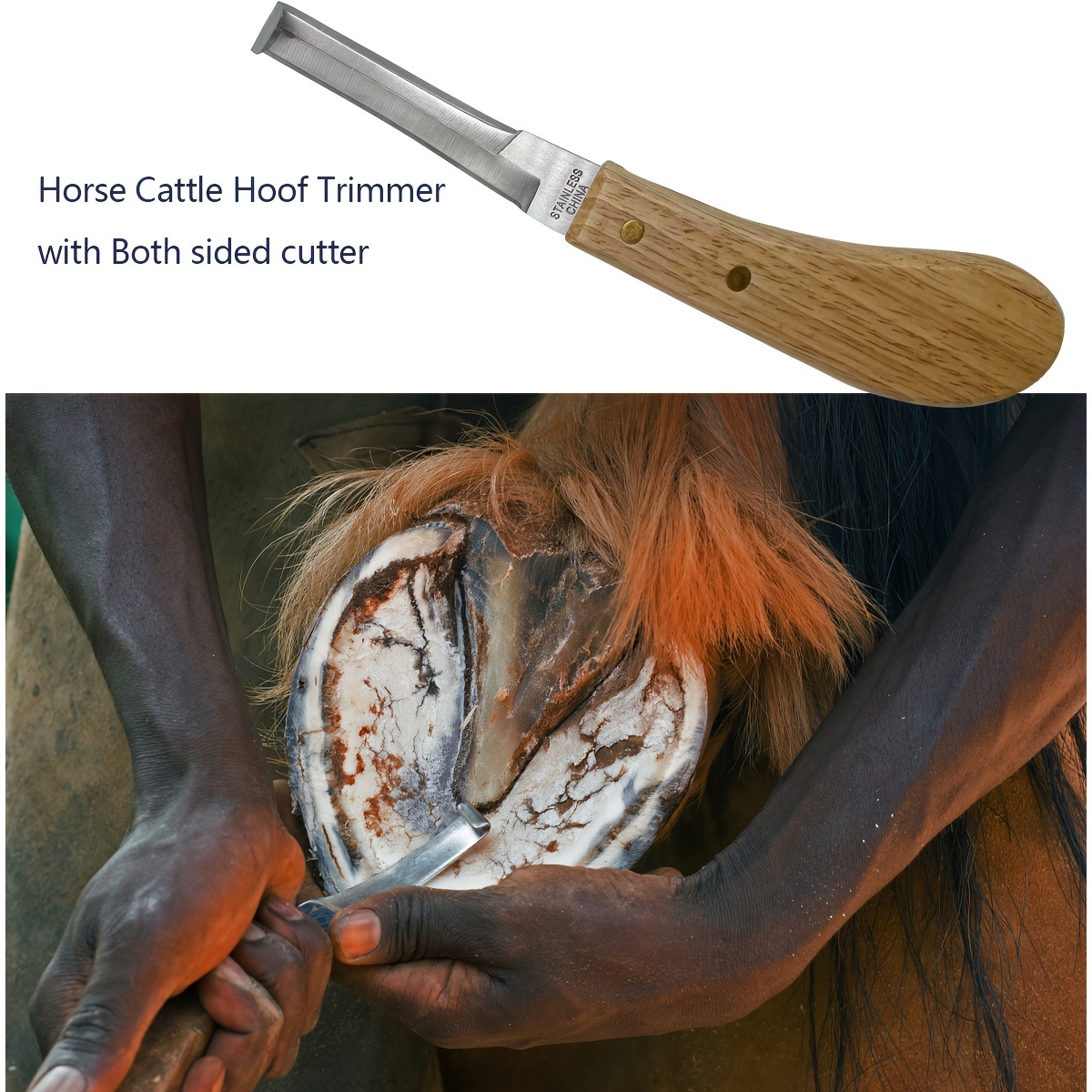 Cuchillo de aseo para perros, cuchillo pelador, herramienta de recorte,  mango de madera, cuchillos de viaje de 3 pulgadas, hoja de acero inoxidable