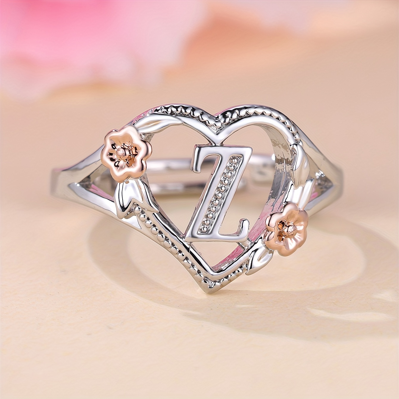 Bague Promesse Chic Lettre Mignonne En Forme C ur Fleur Temu Belgium