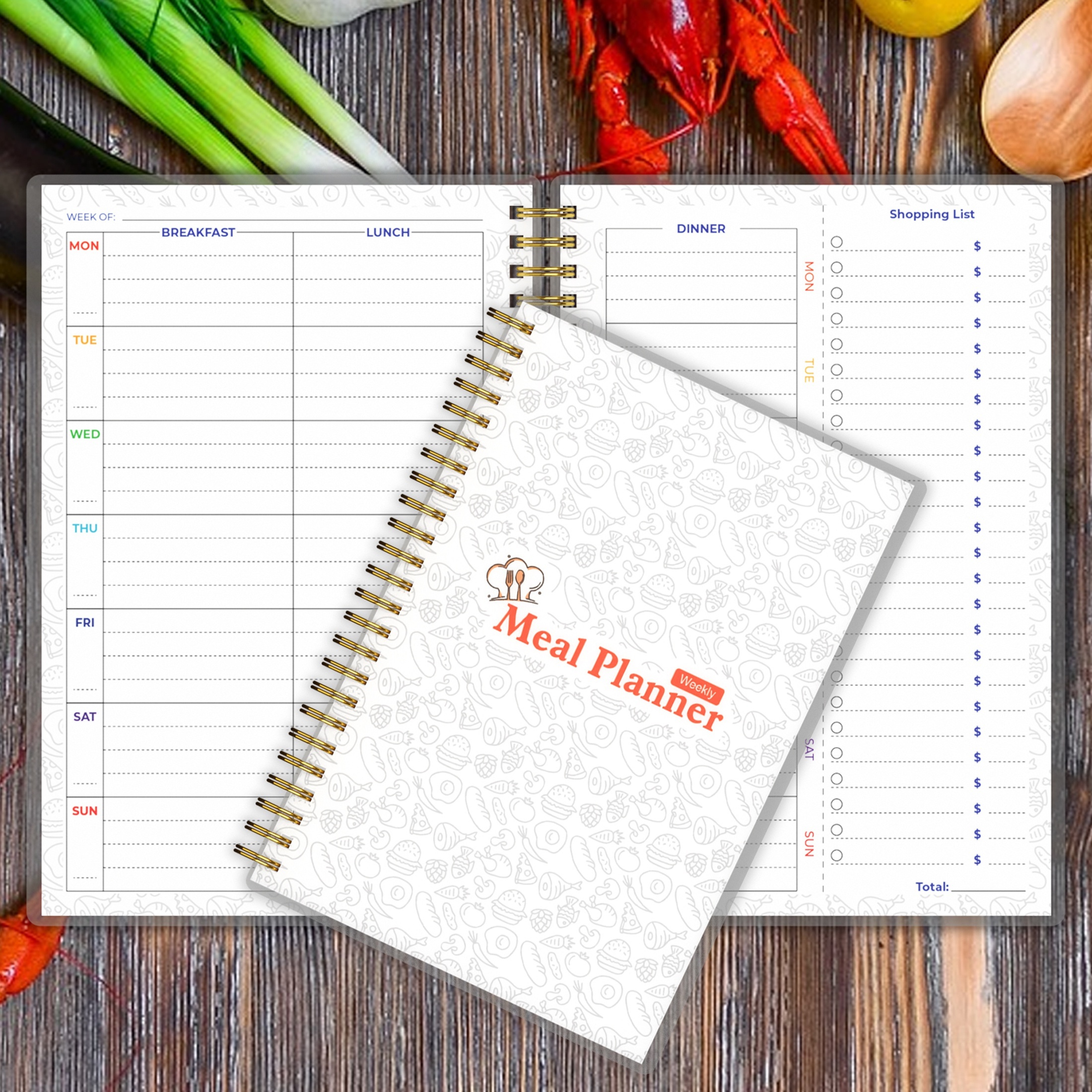 

Undated Simplify Weekly Meal Planner And Grocery List: Track And Plan Your Meals Each Week ( 52 Week Food Journal And Diary ) With Shopping Checklist