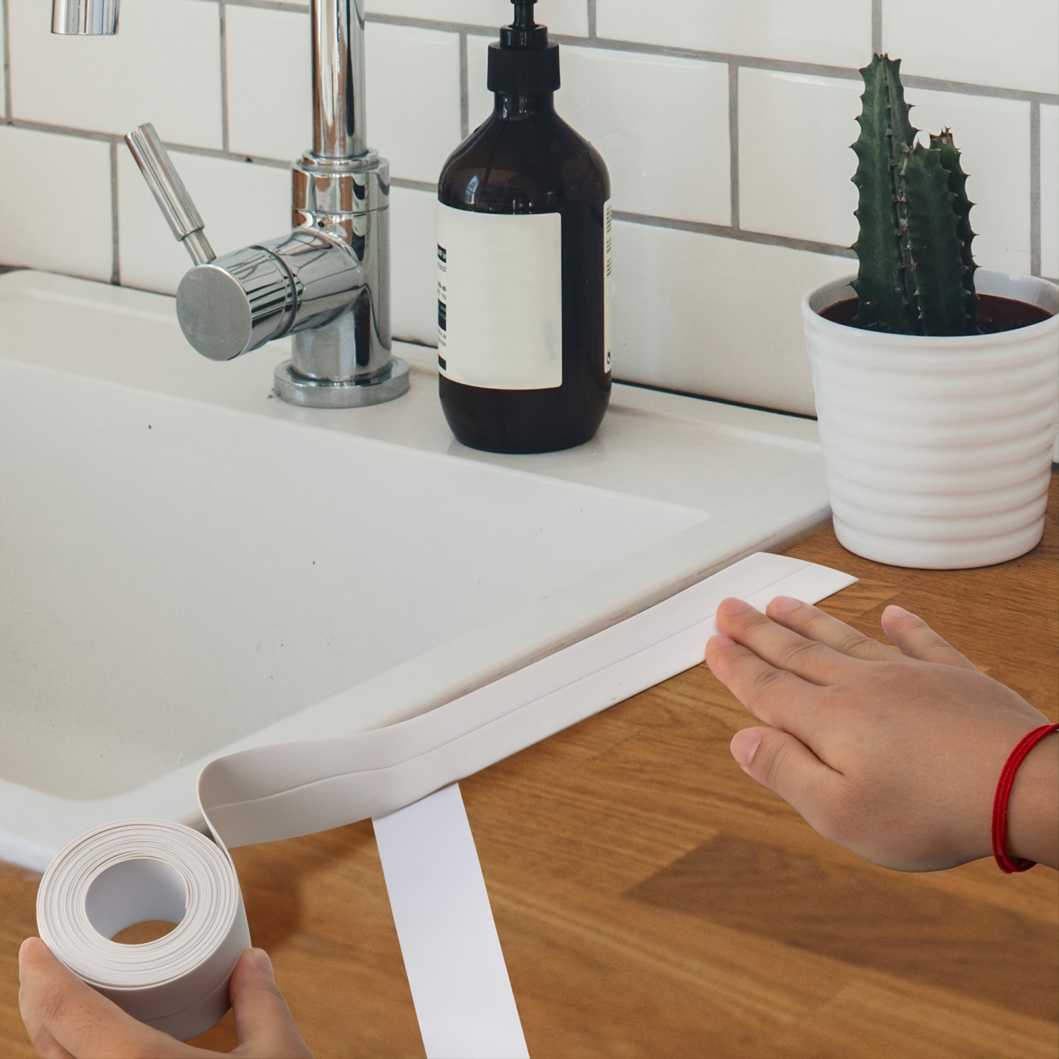 Bathroom Shower Sink Bath Sealing Tapes, Pvc Adhesive Sealing Strips,  Waterproof Wall Stickers For Bathroom Kitchen Sealant Tape - Temu