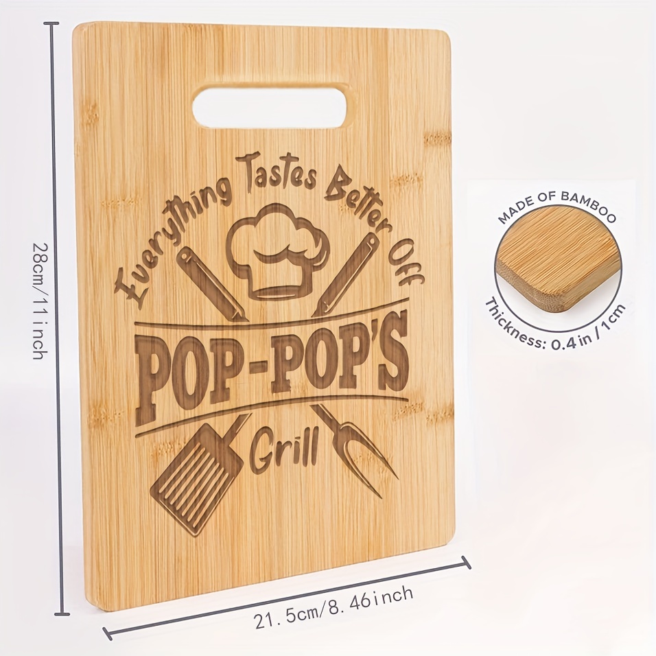 Pop Pop's Kitchen, Made with Love. Personalized Cutting Board for Father's  Day