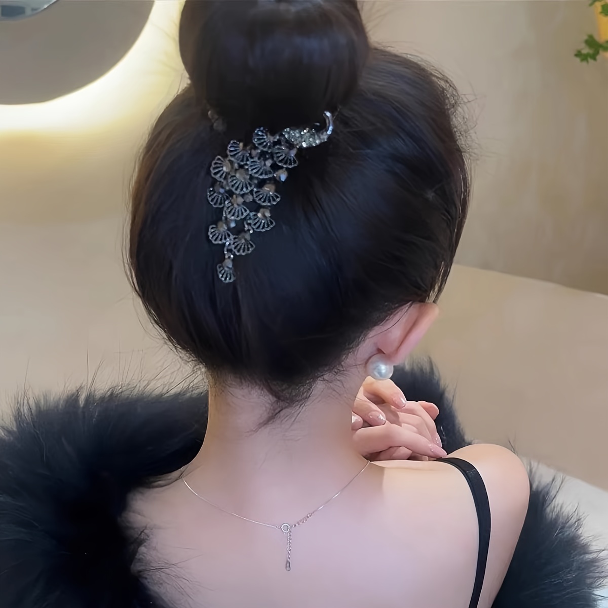 Fermaglio per capelli con fiocco e strass