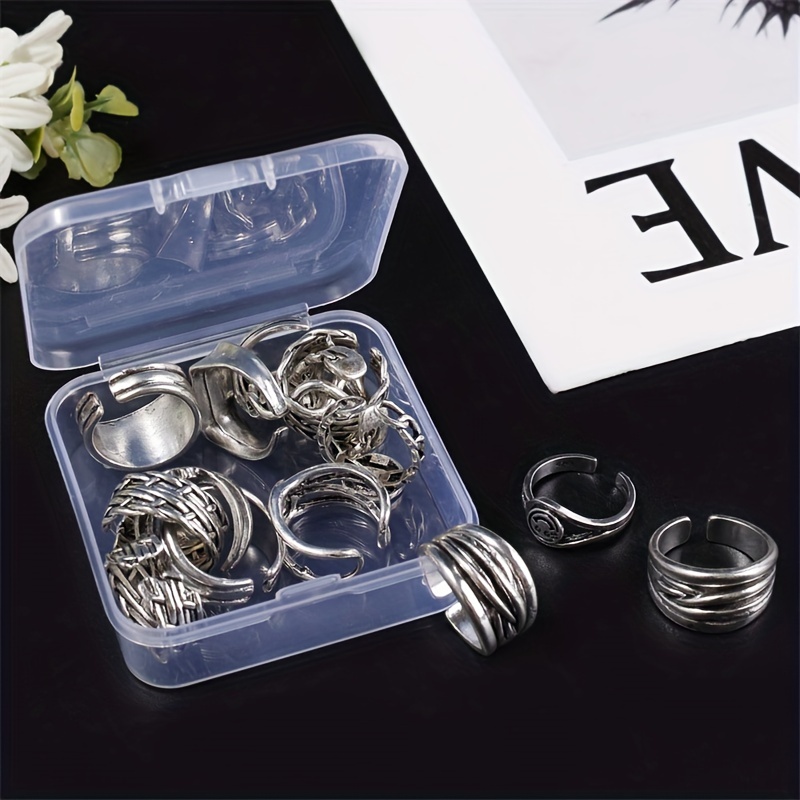 Transparent Plastic Storage Box for Jewelry and Beads Small Square Case