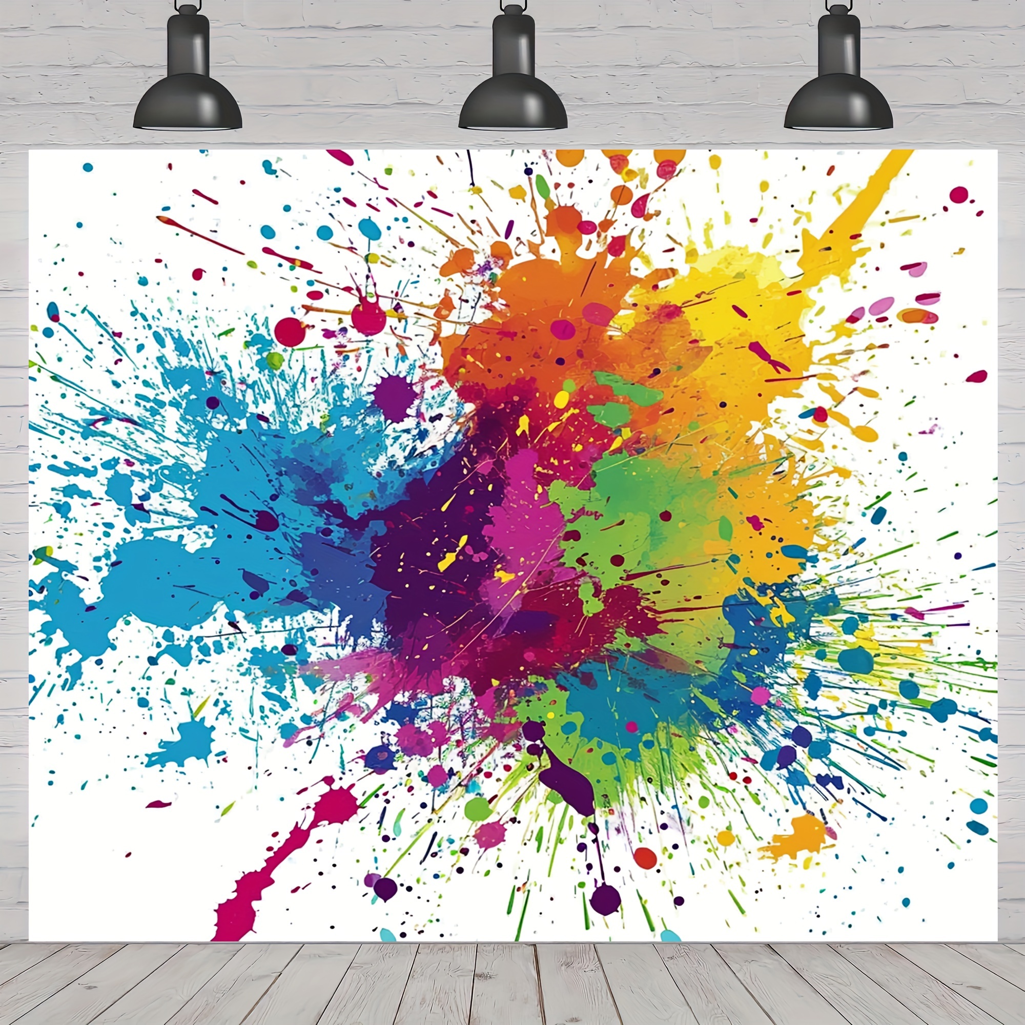 Colorful Splatter Pigment Paint Background 6x9ft Abstract Background Video  Studio Photo Booth Props BJHXME207