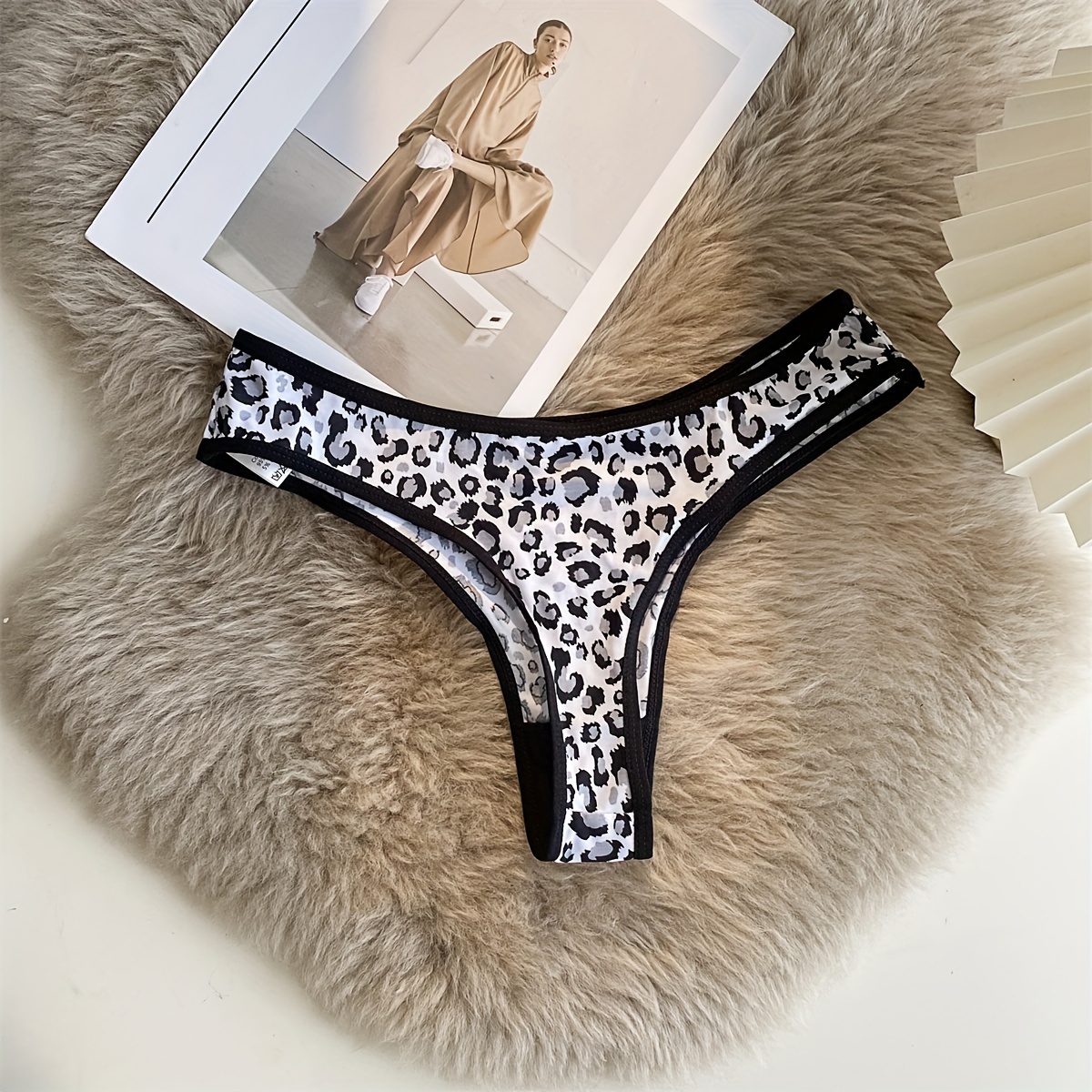 PSD Women's Animal Print Thong - Minimal Coverage Women's Underwear -  Comfortable Stretch Panties for Women