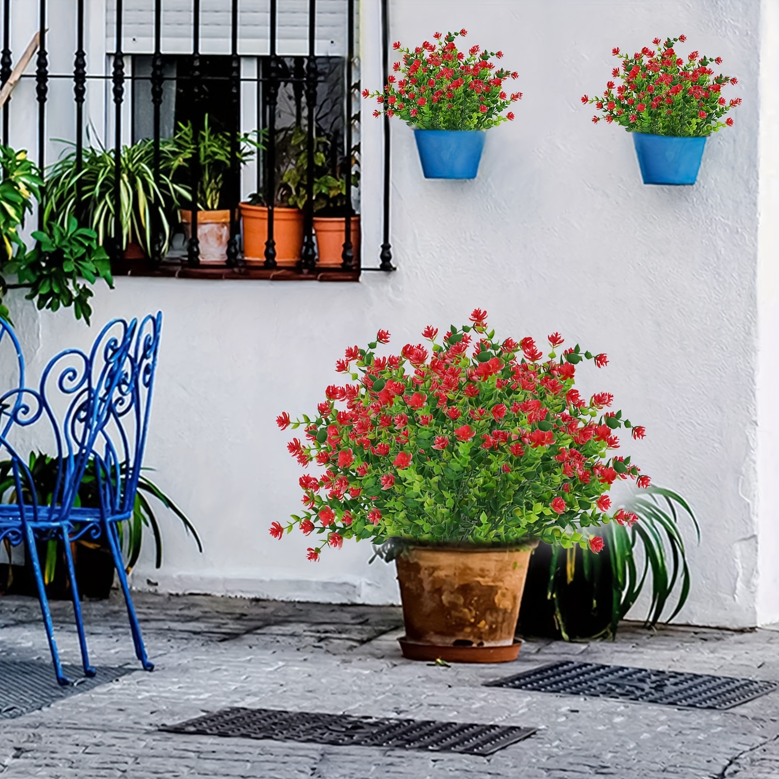 6 Pacchi Fiori Finti Artificiali, Piante Finte In Plastica Esterno, Arbusti  Resistenti Raggi Uv Decorazioni Esterne Interni, Decorazioni Camera,  Decorazioni Casa - Casa E Cucina - Temu Italy