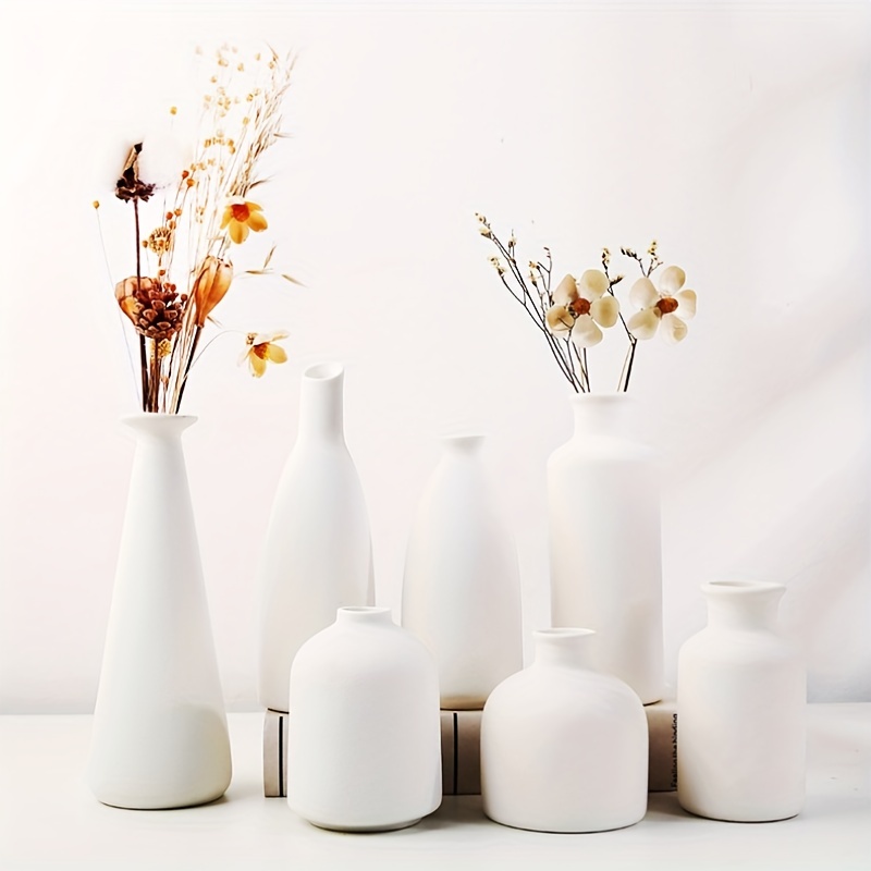 1 Pz Vaso In Ceramica Bianca Decorazione Vaso Moderno - Temu Italy