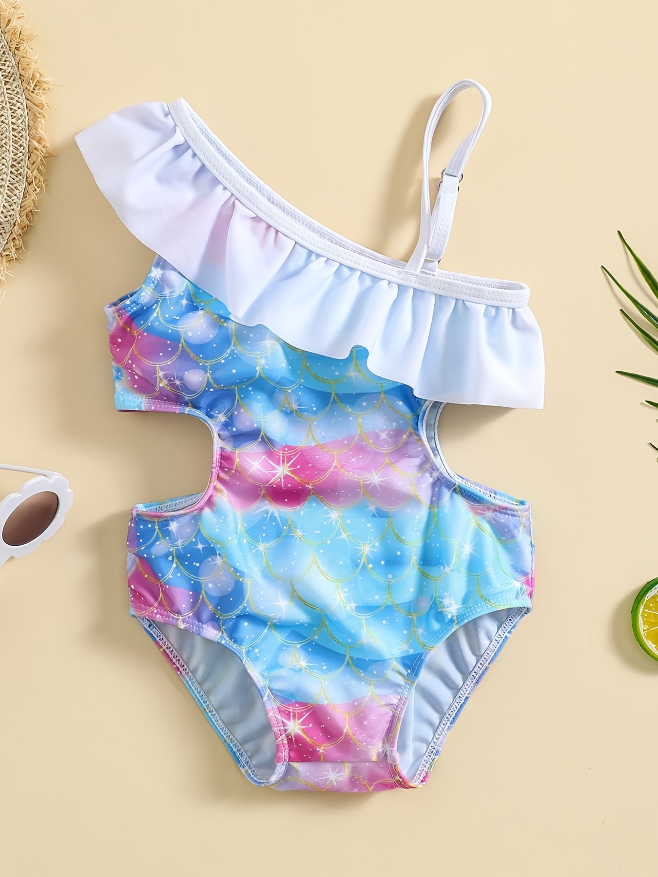 Fish Scales Print Gradient Color Swimsuits - Temu Australia