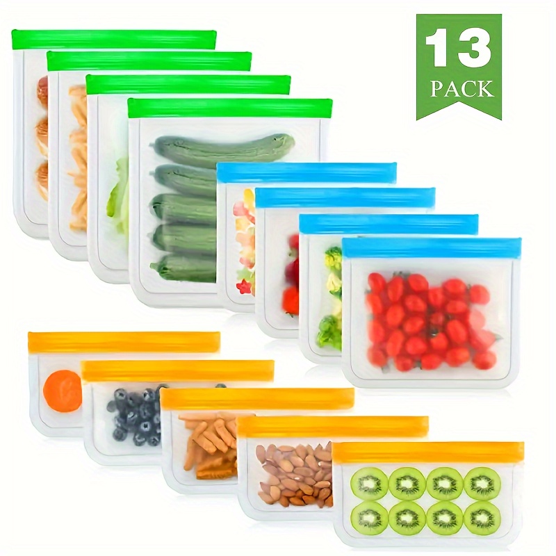 Reusable Food Storage Bags Silicone Freezer Bags Leakproof - Temu