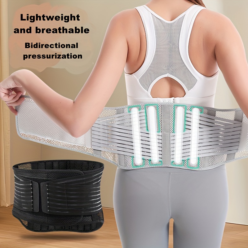 Breathable Waist Support Back Support Belt Adjustable Lumbar Girdle Brace  Strap for Men Women Lower Back Pain Relief Workout Gym