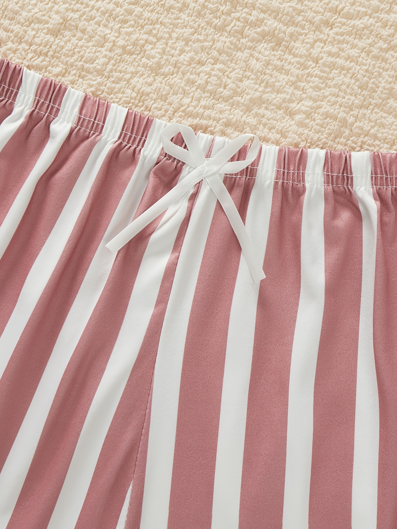 Heart Print Pajama Set, Cute Cami Crop Top & Lettuce Trim Shorts, Women's  Sleepwear & Loungewear