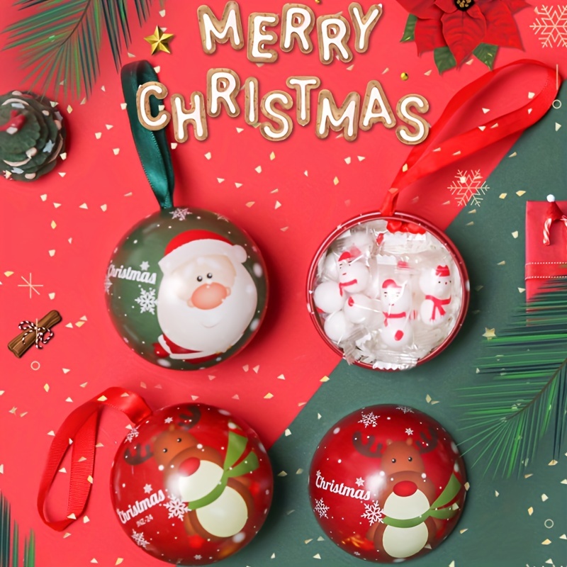 Heiheiup Christmas Candy Jar Hanging Decorations Creative Christmas  Tinplate Candy Ball Box Christmas Tree Hanging Ball Decorations Pendants  That Can Be Given As Gifts Clear Jewels for Crafting 