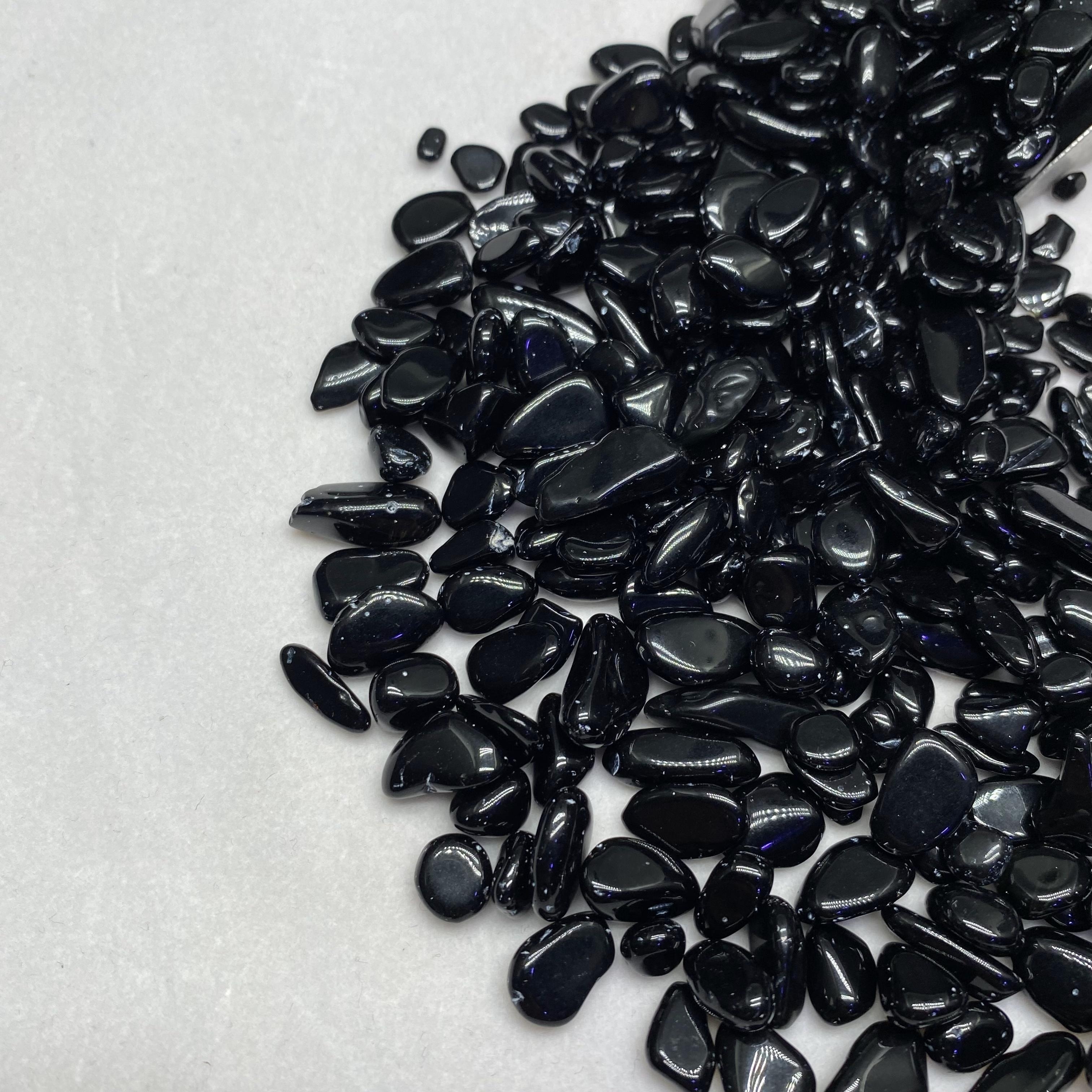 1lb of natural tumbled obsidian crystal chips gemstone beading projects ...