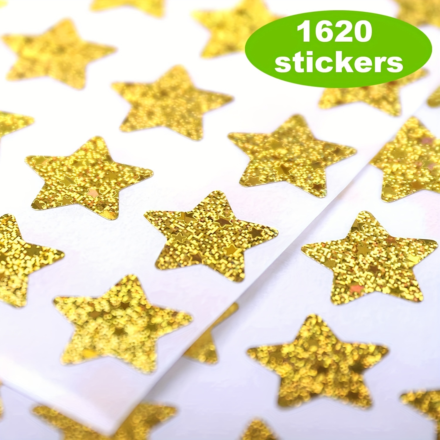Glitter Stars Stickers, Adhesive Package Label, Stars Stickers Child